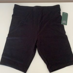 Black cotton biker shorts